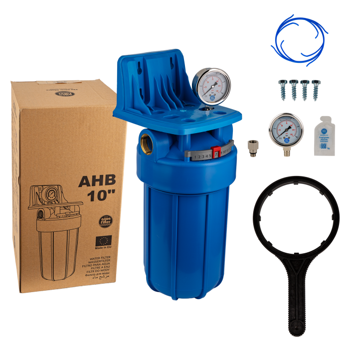Корпус фільтра Big Blue 10" з манометром FH10B1-B-WB