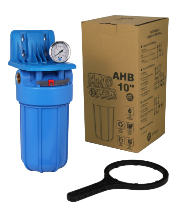 Корпус фільтра Big Blue 10" з манометром FH10B1-B-WB